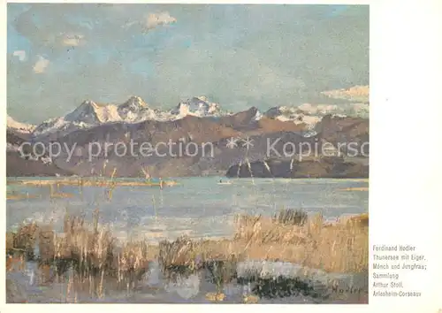 AK / Ansichtskarte Persoenlichkeiten Ferdinand Hodler. vThunersee mit Eiger 