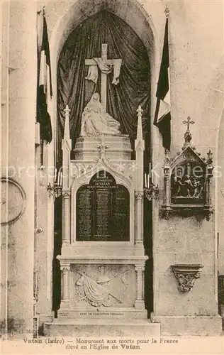 AK / Ansichtskarte Vatan_36_Indre Monument aux morts pour la France eleve en l Eglise de Vatan 