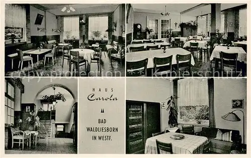 AK / Ansichtskarte Bad_Waldliesborn Haus Carola Gastraeume Zimmer Bad_Waldliesborn