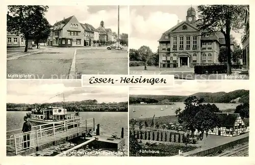 AK / Ansichtskarte Heisingen Marktplatz Rathaus Badeneysee Anlegestelle Faehrhaus Heisingen