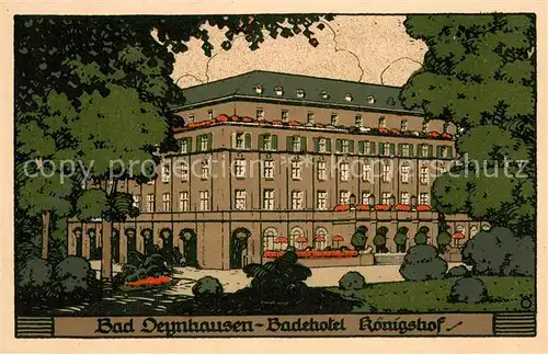 AK / Ansichtskarte Bad_Oeynhausen Badehotel Koenigshof Steindruck Bad_Oeynhausen