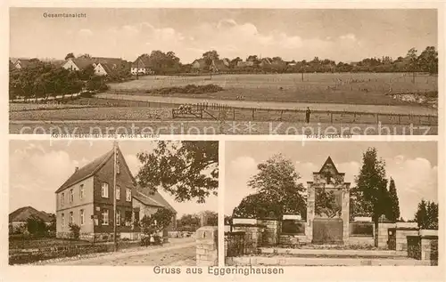 AK / Ansichtskarte Eggeringhausen_Borchen Panorama Kolonialwarenhandlung Anton Leifeld Kriegerdenkmal 