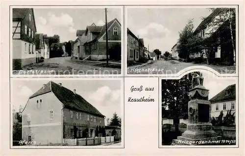 AK / Ansichtskarte Krautheim_Weimar Dorfstrasse Kirchstrasse Pfarrei Kriegerdenkmal Krautheim Weimar