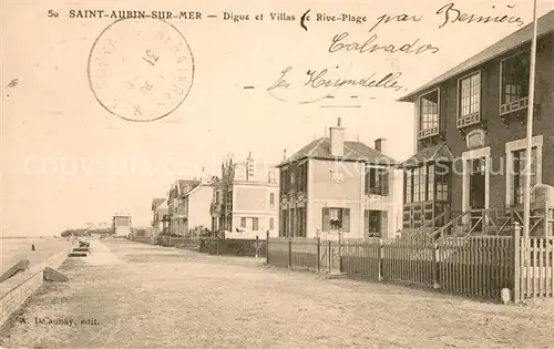 AK / Ansichtskarte Saint Aubin sur Mer_Calvados Digue et Villas de Rive Plage Saint Aubin sur Mer