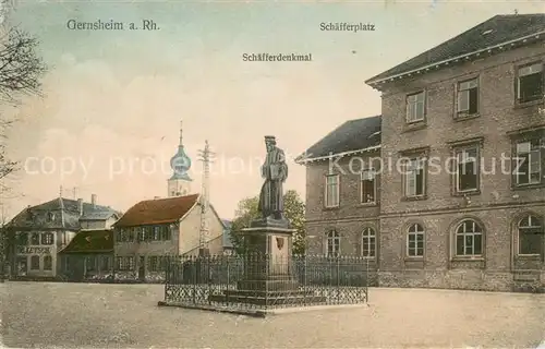 AK / Ansichtskarte Gernsheim Schaefferdenkmal am Schaefferplatz Gernsheim