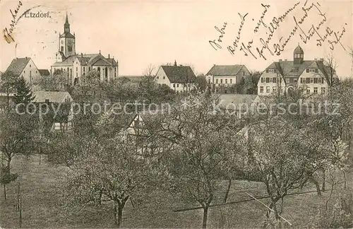 AK / Ansichtskarte Etzdorf_Sachsen Ortsansicht mit Kirche Etzdorf Sachsen