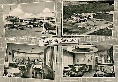 AK / Ansichtskarte Marl_Westfalen Flugplatz Loemuehle Fliegeraufnahme Restaurant Bar Marl_Westfalen