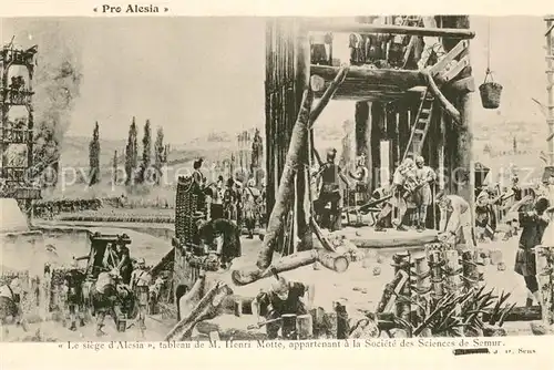 AK / Ansichtskarte Pro_Alesia Le siege dAlesia tableau de M Henri Motte appartenent a la Societe des Sciences de Semur Pro_Alesia