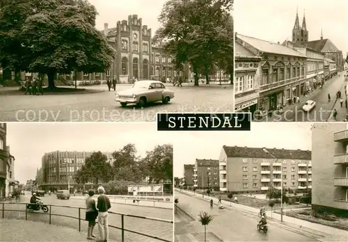 AK / Ansichtskarte Stendal Bahnhof Breite Strasse Winckelmannplatz Wilhelm Pieck Strasse Neubauten Wohnblocks Stendal