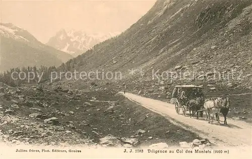 AK / Ansichtskarte Col_des_Montets Diligence au Col des Montets Alpes Col_des_Montets