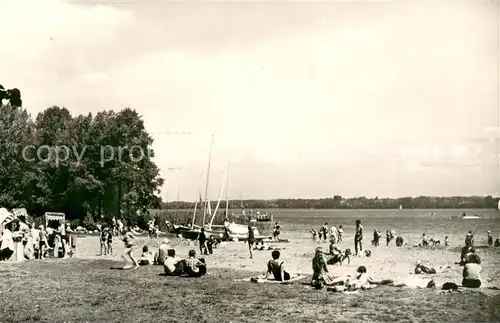 AK / Ansichtskarte Bad_Saarow_Strand Scharmuetzelsee 