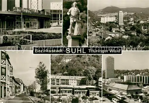 Suhl_Thueringer_Wald Stadthalle Denkmal Panorama Ortspartien Suhl_Thueringer_Wald