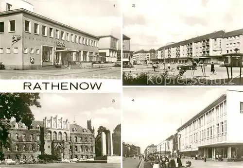 AK / Ansichtskarte Rathenow Cafe Wilhelm Pieck Strasse Kreishaus Kaufhaus Rathenow