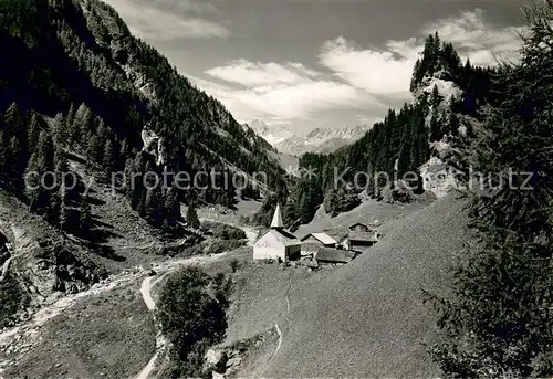 AK / Ansichtskarte Calfeisental_Calfeisenthal_SG Kirchlein St Martin mit Piz Sardona 