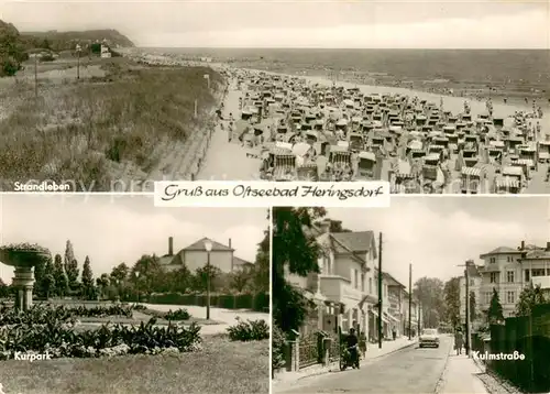 AK / Ansichtskarte Heringsdorf_Ostseebad_Usedom Strandleben Kurpark Kulmstrasse Heringsdorf_Ostseebad