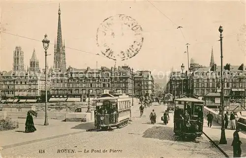 AK / Ansichtskarte Rouen_76 Pont de Pierre Tram 