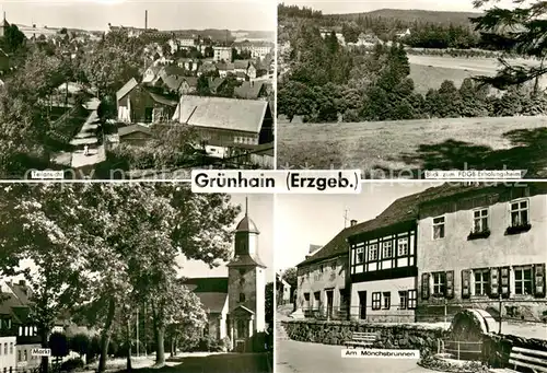 AK / Ansichtskarte Gruenhain Beierfeld_Erzgebirge Teilansicht FDGB Erholungsheim Markt Moenchsbrunnen 