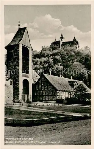 AK / Ansichtskarte Wernigerode_Harz Blick zum Schloss Feudalmuseum Wernigerode Harz