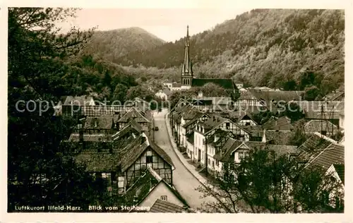 AK / Ansichtskarte Ilfeld_Suedharz Blick vom Steinberg Motiv mit Kirche Ilfeld Suedharz