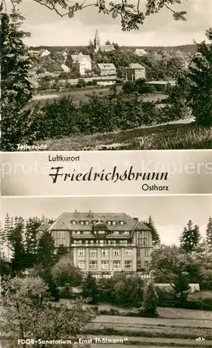 AK / Ansichtskarte Friedrichsbrunn_Harz Teilansicht Luftkurort FDGB Sanatorium Ernst Thaelmann Friedrichsbrunn Harz