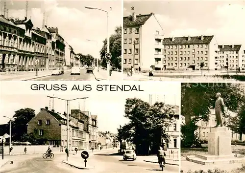 AK / Ansichtskarte Stendal Johann Sebastian Bach Str Bergstr Arneburger Str Lenindenkmal Stendal