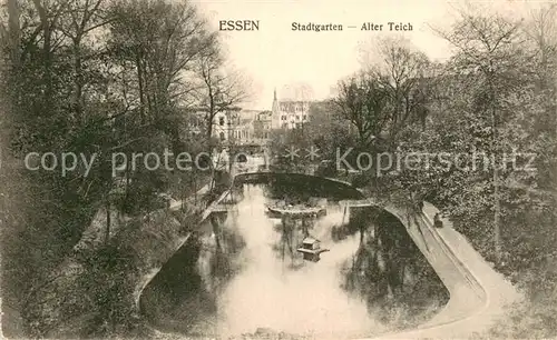 AK / Ansichtskarte Essen__Ruhr Stadtgarten   Alter Teich 