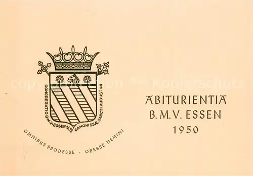 AK / Ansichtskarte Essen__Ruhr Abiturientia B.M.V. Essen 