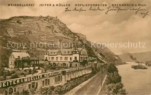 AK / Ansichtskarte Bacharach_Rhein Weinkellerei Jeiter u. Mueller Hoflieferanten Bacharach Rhein