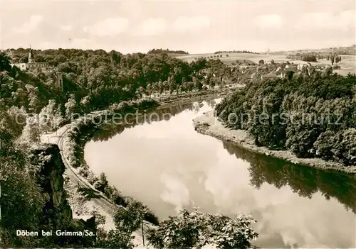 AK / Ansichtskarte Doeben_Grimma Panorama Blick ueber die Mulde Doeben Grimma