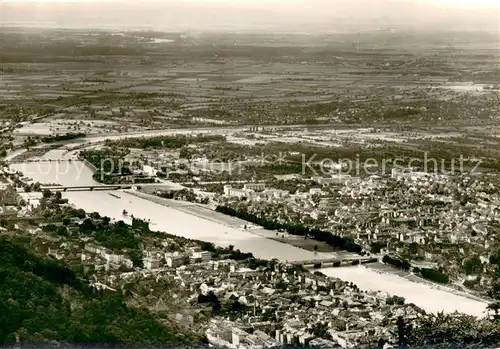 AK / Ansichtskarte Heidelberg_Neckar Panorama Blick vom Koenigstuhl Rheinebene Heidelberg Neckar