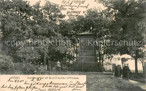 AK / Ansichtskarte Wesel_Rhein Denkmal d. elf Schillschen Offiziere Wesel Rhein