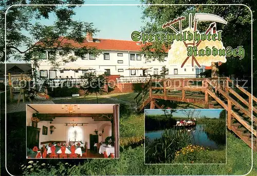 AK / Ansichtskarte Raddusch Spreewaldhotel Raddusch Gaststube Spreewald Bootspartie Raddusch