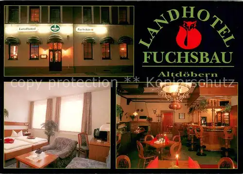 AK / Ansichtskarte Altdoebern Landhotel Fuchsbau Zimmer Gaststube Bar Altdoebern