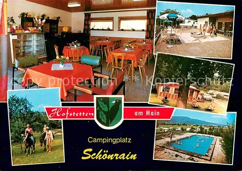 AK / Ansichtskarte Hofstetten_Main Campingplatz Schoenrain Gaststaette Terrasse Schwimmbad Reiten Hofstetten_Main