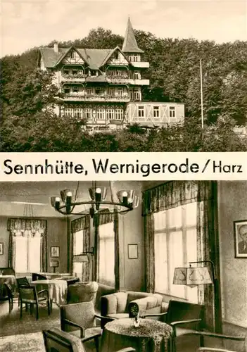 AK / Ansichtskarte Wernigerode_Harz Sennhuette Gastraum Wernigerode Harz