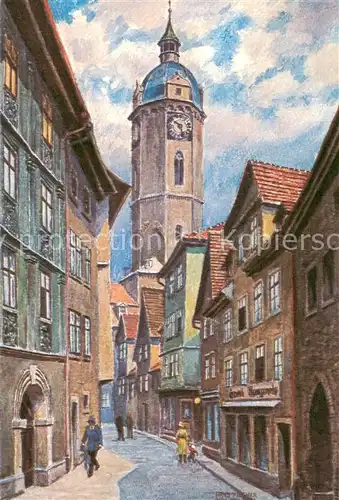 AK / Ansichtskarte Jena__Thueringen Rathausgasse 1930 Zeichnung 