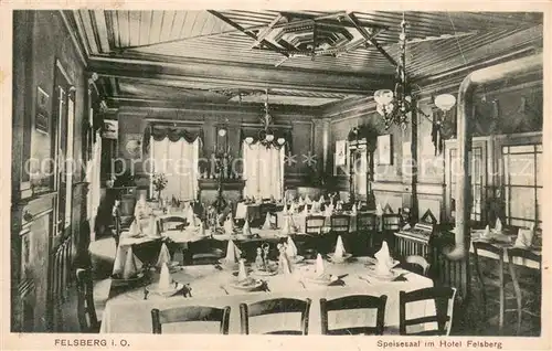 AK / Ansichtskarte Felsberg_Odenwald Speisesaal Hotel Felsberg Felsberg Odenwald