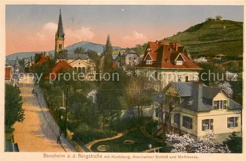 AK / Ansichtskarte Bensheim_Bergstrasse Kirchberg Auerbacher Schloss u. Melibocus Bensheim_Bergstrasse