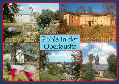 AK / Ansichtskarte Pohla_Stacha Ehem Rittergut Ehem Gasthof Forker Ortsansicht Kirche Pohla_Stacha