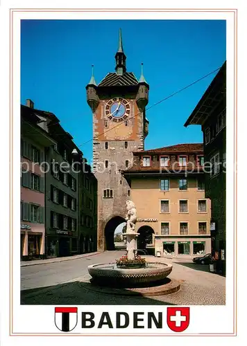 AK / Ansichtskarte Baden__AG Stadtturm Brunnen 