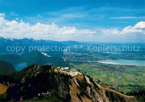 AK / Ansichtskarte Fuessen_Allgaeu Blick vom Tegelberg auf Bergstation und Fuessener Land Fuessen Allgaeu