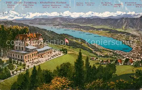 AK / Ansichtskarte Zuerich_ZH Alkoholfreies Volks und Kulturhaus Zuerichberg Panorama Zuerich_ZH