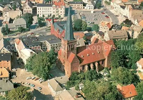 AK / Ansichtskarte Bergen_Ruegen St Marienkirche Fliegeraufnahme Bergen Ruegen