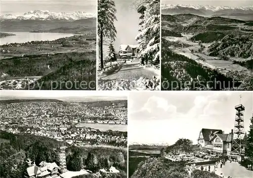 AK / Ansichtskarte Uetliberg_Affoltern Berghaus Uto Kulm Panorama Aussichtsturm  Uetliberg Affoltern