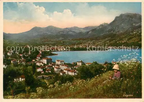 AK / Ansichtskarte Lugano_Lago_di_Lugano Panorama Lugano_Lago_di_Lugano