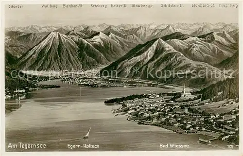 AK / Ansichtskarte Bad_Wiessee_Tegernsee Tegernsee Egern Rottach Berg Panorama Bad_Wiessee_Tegernsee