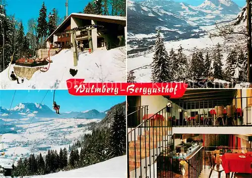 AK / Ansichtskarte Reit_Winkl Walmberg Berggaststaette im Winter Schnee Skilift Reit_Winkl