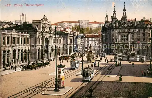 AK / Ansichtskarte Zuerich_ZH Bahnhofplatz Zuerich_ZH