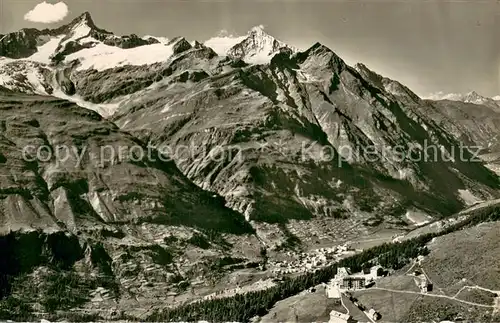 AK / Ansichtskarte Zermatt_VS mit Riffelalp Rothorn Weisshorn Mettelhorn Zermatt_VS
