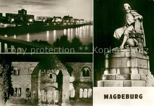 AK / Ansichtskarte Magdeburg_Elbe Elbepartie Kloster Unser Lieben Frauen Otto von Guericke Denkmal 